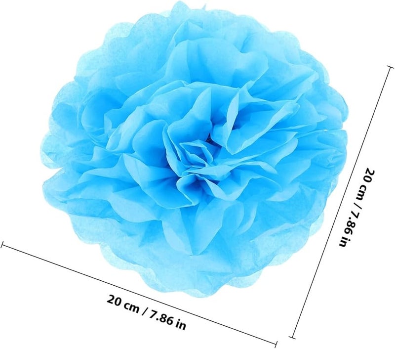 أوراق نسيج متعددة الألوان كرات بوم بوم 50 قطعة زينة معلقة لحفلات الزفاف وعيد الميلاد - Image 2